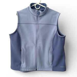 L.L. Bean Periwinkle Purple Blue Two Toned Fleece Lined Water Resistant Vest